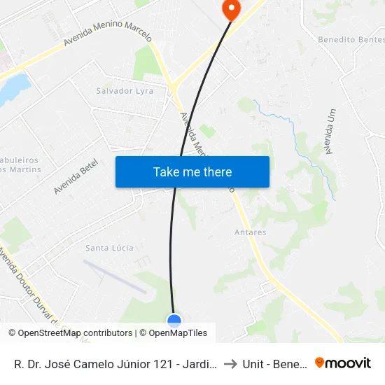 R. Dr. José Camelo Júnior 121 - Jardim Petropolis Maceió - Al Brazil to Unit - Benedito Bentes map