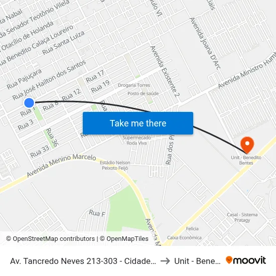 Av. Tancredo Neves 213-303 - Cidade Universitária Maceió - Al Brasil to Unit - Benedito Bentes map
