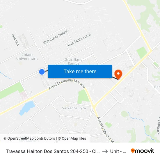 Travassa Hailton Dos Santos 204-250 - Cidade Universitária Maceió - Al 57073-480 República Federativa Do Brasil to Unit - Benedito Bentes map