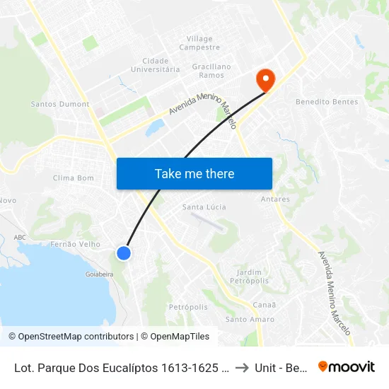 Lot. Parque Dos Eucalíptos 1613-1625 - Santa Amelia Maceió - Al 57061-620 Brasil to Unit - Benedito Bentes map