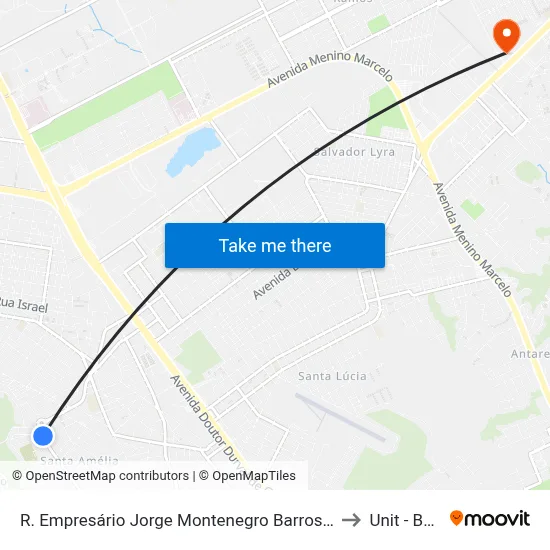 R. Empresário Jorge Montenegro Barros 4255-4323 - Santa Amelia Maceió - Al 57063-000 Brasil to Unit - Benedito Bentes map