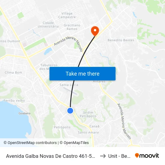 Avenida Galba Novas De Castro 461-505 Maceió - Al República Federativa Do Brasil to Unit - Benedito Bentes map