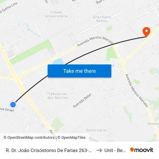 R. Dr. João Crisóstomo De Farias 263-359 - Clima Bom Maceió - Al 57071-090 Brasil to Unit - Benedito Bentes map