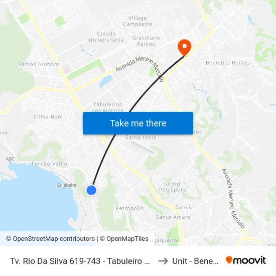 Tv. Rio Da Silva 619-743 - Tabuleiro Do Martins Maceió - Al Brasil to Unit - Benedito Bentes map