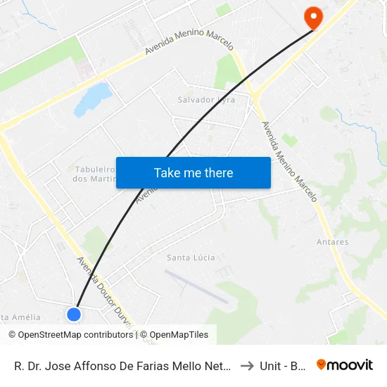 R. Dr. Jose Affonso De Farias Mello Neto 96 - Tabuleiro Do Martins Maceió - Al 57060-850 Brasil to Unit - Benedito Bentes map