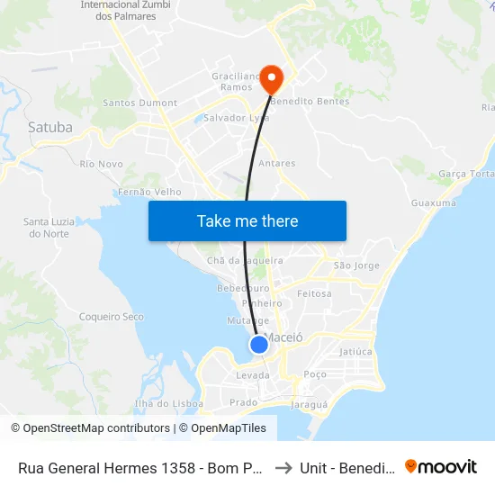 Rua General Hermes 1358 - Bom Parto Maceió - Al Brasil to Unit - Benedito Bentes map