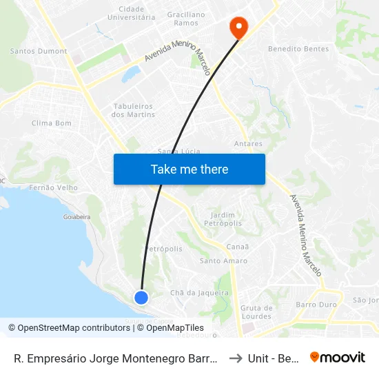 R. Empresário Jorge Montenegro Barros 399-481 - Santa Amelia Maceió - Al Brasil to Unit - Benedito Bentes map