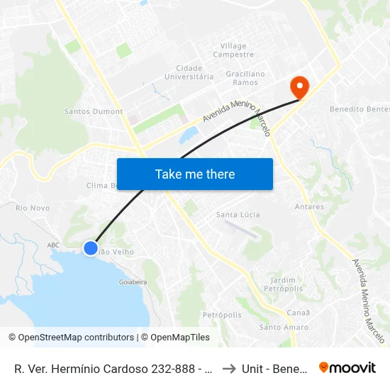 R. Ver. Hermínio Cardoso 232-888 - Rio Novo Maceió - Al Brasil to Unit - Benedito Bentes map