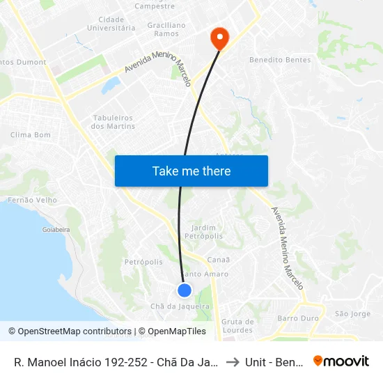 R. Manoel Inácio 192-252 - Chã Da Jaqueira Maceió - Al 57018-560 Brasil to Unit - Benedito Bentes map