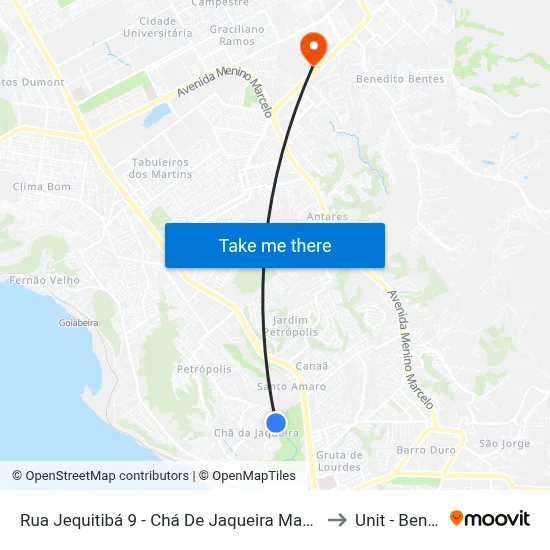 Rua Jequitibá 9 - Chá De Jaqueira Maceió - Al República Federativa Do Brasil to Unit - Benedito Bentes map