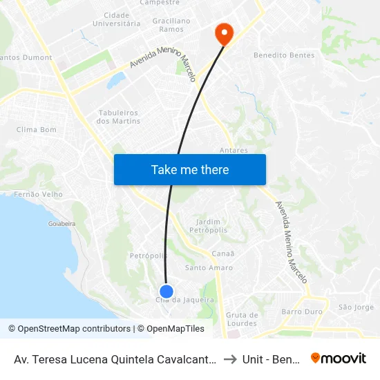 Av. Teresa Lucena Quintela Cavalcante 41 - Petrópolis Maceió - Al Brasil to Unit - Benedito Bentes map