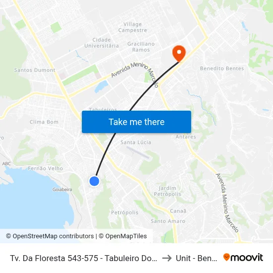 Tv. Da Floresta 543-575 - Tabuleiro Do Martins Maceió - Al 57060-080 Brasil to Unit - Benedito Bentes map