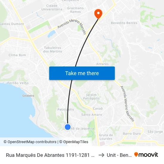 Rua Marquês De Abrantes 1191-1281 Maceió - Al República Federativa Do Brasil to Unit - Benedito Bentes map