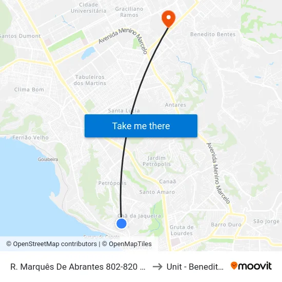 R. Marquês De Abrantes 802-820 Maceió - Al Brasil to Unit - Benedito Bentes map