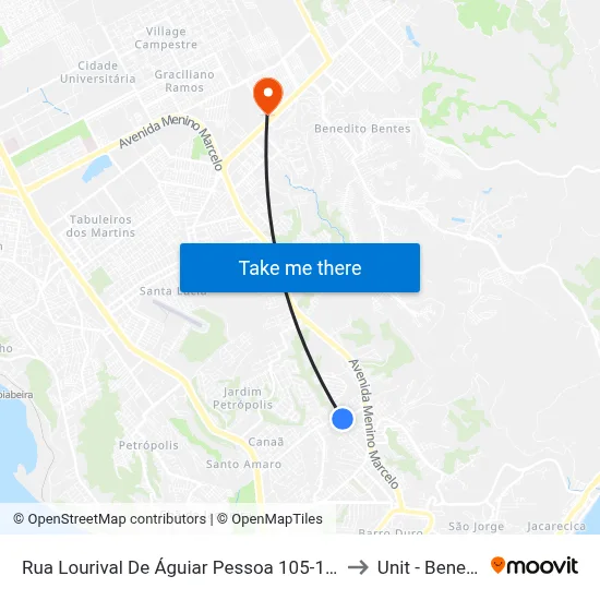 Rua Lourival De Águiar Pessoa 105-127 - Serraria Maceió - Al Brasil to Unit - Benedito Bentes map