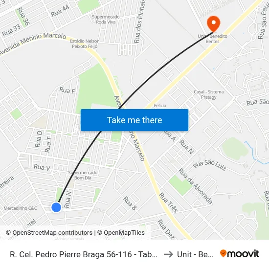 R. Cel. Pedro Pierre Braga 56-116 - Tabuleiro Do Martins Maceió - Al 57081-150 Brazil to Unit - Benedito Bentes map