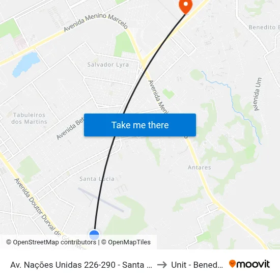 Av. Nações Unidas 226-290 - Santa Lúcia Maceió - Al Brasil to Unit - Benedito Bentes map