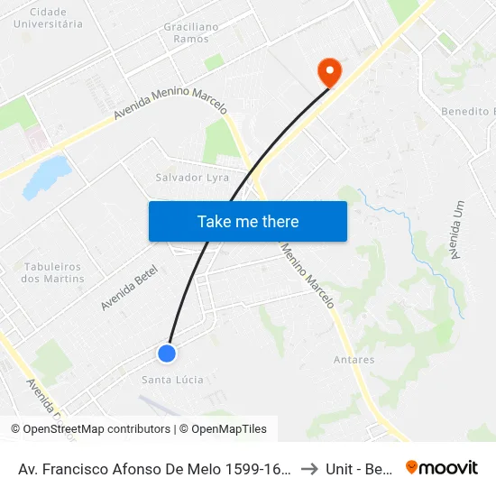 Av. Francisco Afonso De Melo 1599-1669 - Santa Lúcia Maceió - Al 57082-065 Brasil to Unit - Benedito Bentes map