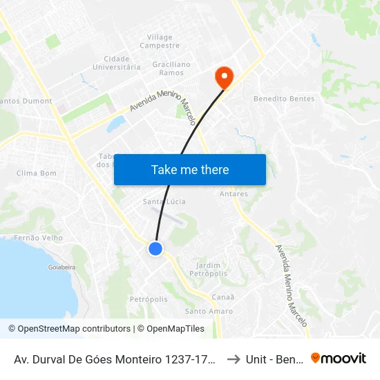 Av. Durval De Góes Monteiro 1237-1739 - Jardim Petropolis Maceió - Al Brasil to Unit - Benedito Bentes map