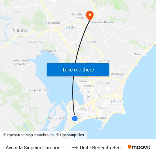 Avenida Siqueira Campos 1778 to Unit - Benedito Bentes map