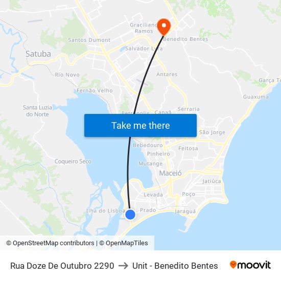 Rua Doze De Outubro 2290 to Unit - Benedito Bentes map