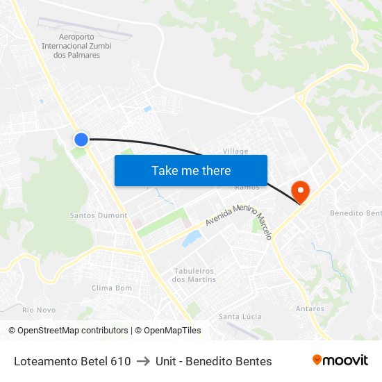 Loteamento Betel 610 to Unit - Benedito Bentes map