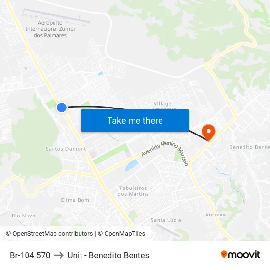 Br-104 570 to Unit - Benedito Bentes map