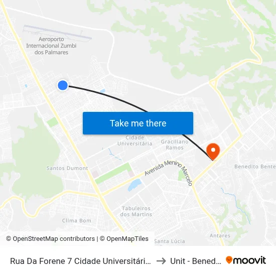 Rua Da Forene 7 Cidade Universitária Maceió - Alagoas Brasil to Unit - Benedito Bentes map