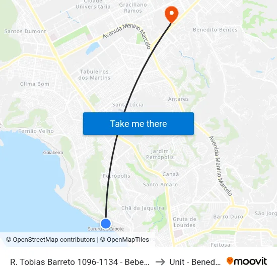 R. Tobias Barreto 1096-1134 - Bebedouro Maceió - Al Brazil to Unit - Benedito Bentes map