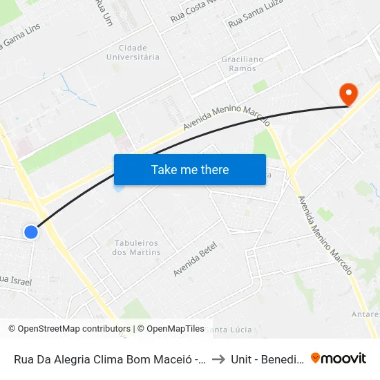 Rua Da Alegria Clima Bom Maceió - Alagoas 57075 Brasil to Unit - Benedito Bentes map