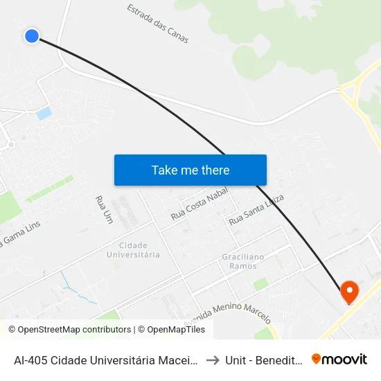 Al-405 Cidade Universitária Maceió - Alagoas Brasil to Unit - Benedito Bentes map