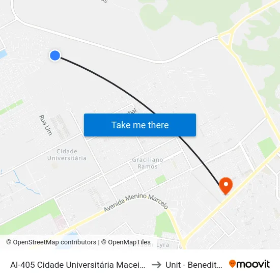 Al-405 Cidade Universitária Maceió - Alagoas Brasil to Unit - Benedito Bentes map