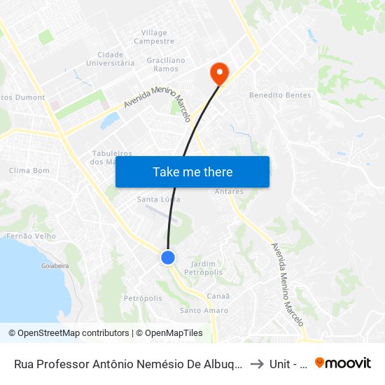 Rua Professor Antônio Nemésio De Albuquerque 1-11 - Jardim Petrópolis Maceió - Al 57080-640 República Federativa Do Brasil to Unit - Benedito Bentes map