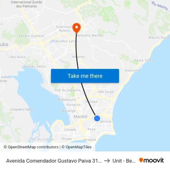 Avenida Comendador Gustavo Paiva 3119b Mangabeiras Maceió - Alagoas 57036 Brasil to Unit - Benedito Bentes map