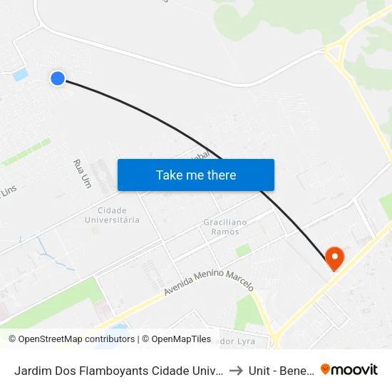 Jardim Dos Flamboyants Cidade Universitária Maceió - Alagoas Brasil to Unit - Benedito Bentes map
