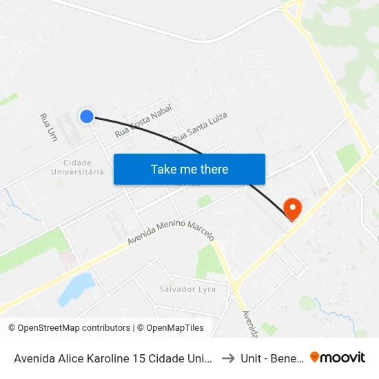 Avenida Alice Karoline 15 Cidade Universitária Maceió - Alagoas Brasil to Unit - Benedito Bentes map