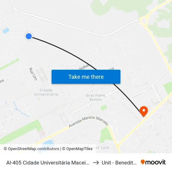 Al-405 Cidade Universitária Maceió - Alagoas Brasil to Unit - Benedito Bentes map