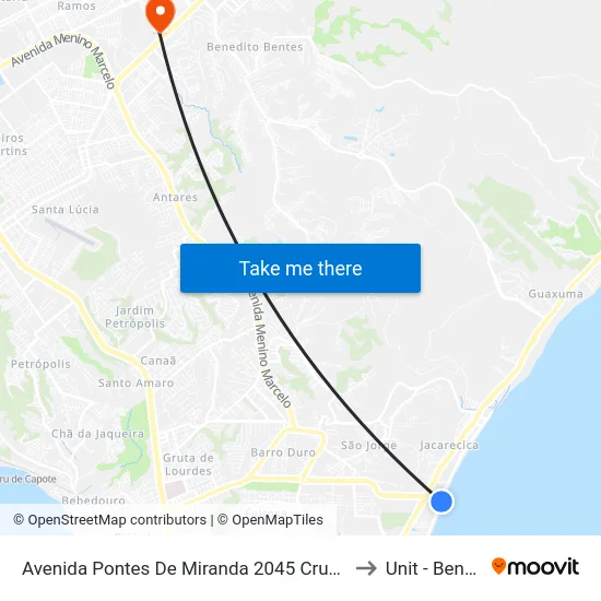 Avenida Pontes De Miranda 2045 Cruz Das Almas Maceió - Alagoas Brasil to Unit - Benedito Bentes map