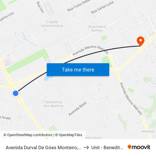 Avenida Durval De Góes Monteiro, 371 | Atacadão to Unit - Benedito Bentes map