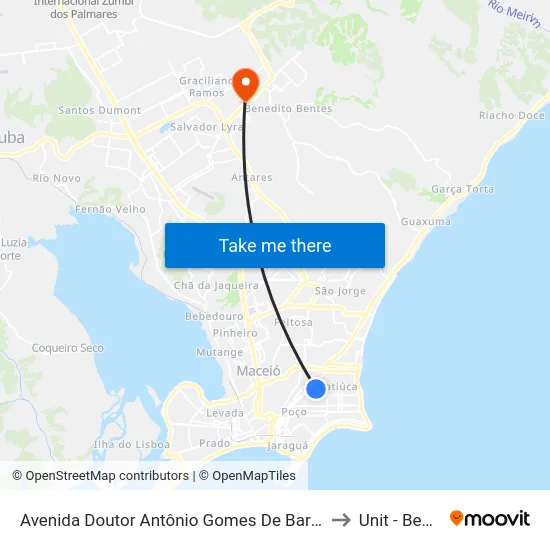 Avenida Doutor Antônio Gomes De Barros Jatiúca Maceió - Alagoas 57036 Brasil to Unit - Benedito Bentes map