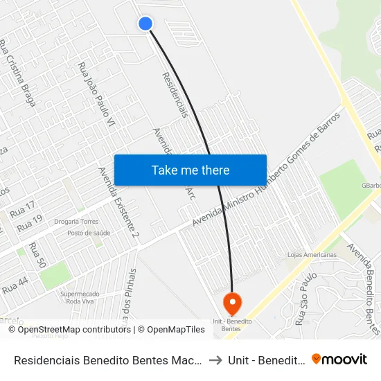 Residenciais Benedito Bentes Maceió - Alagoas Brasil to Unit - Benedito Bentes map