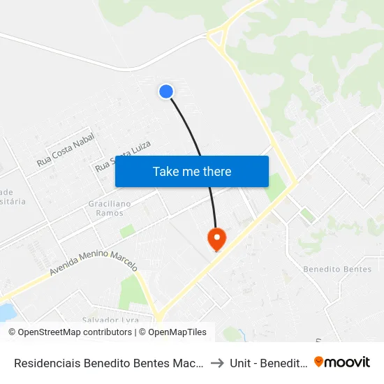 Residenciais Benedito Bentes Maceió - Alagoas Brasil to Unit - Benedito Bentes map