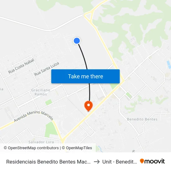 Residenciais Benedito Bentes Maceió - Alagoas Brasil to Unit - Benedito Bentes map