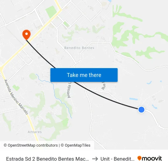Estrada Sd 2 Benedito Bentes Maceió - Alagoas Brasil to Unit - Benedito Bentes map