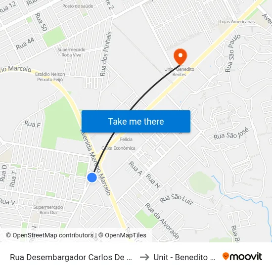 Rua Desembargador Carlos De Gusmão 1a to Unit - Benedito Bentes map