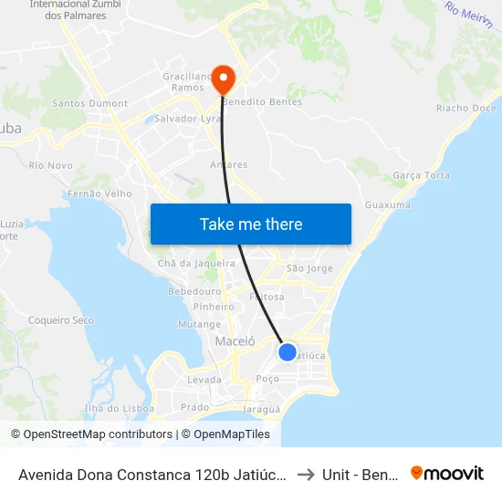 Avenida Dona Constanca 120b Jatiúca Maceió - Alagoas 57036-370 Brasil to Unit - Benedito Bentes map