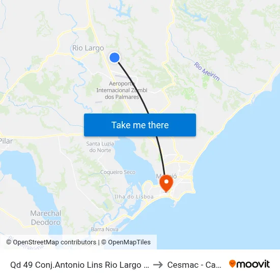 Qd 49 Conj.Antonio Lins Rio Largo - Alagoas Brasil to Cesmac - Campus IV map