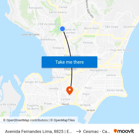 Avenida Fernandes Lima, 8825 | Equatorial Energia to Cesmac - Campus IV map