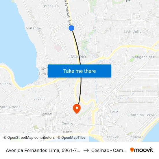 Avenida Fernandes Lima, 6961-7209 | Cepa to Cesmac - Campus IV map
