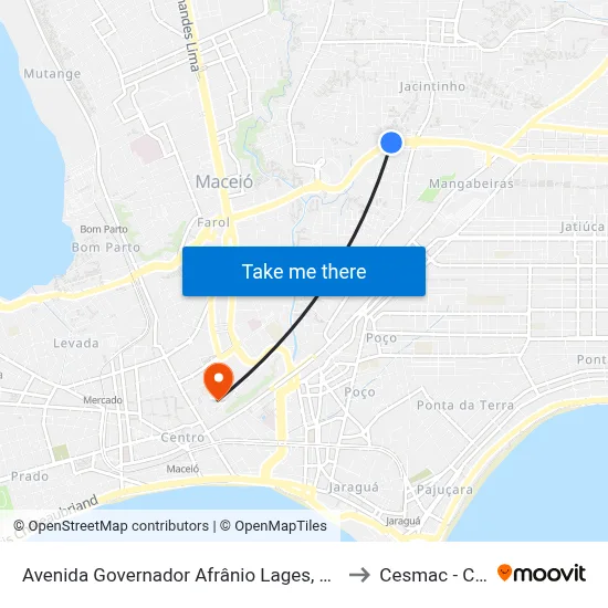Avenida Governador Afrânio Lages, 152 | Praça Da Macaxeira to Cesmac - Campus IV map